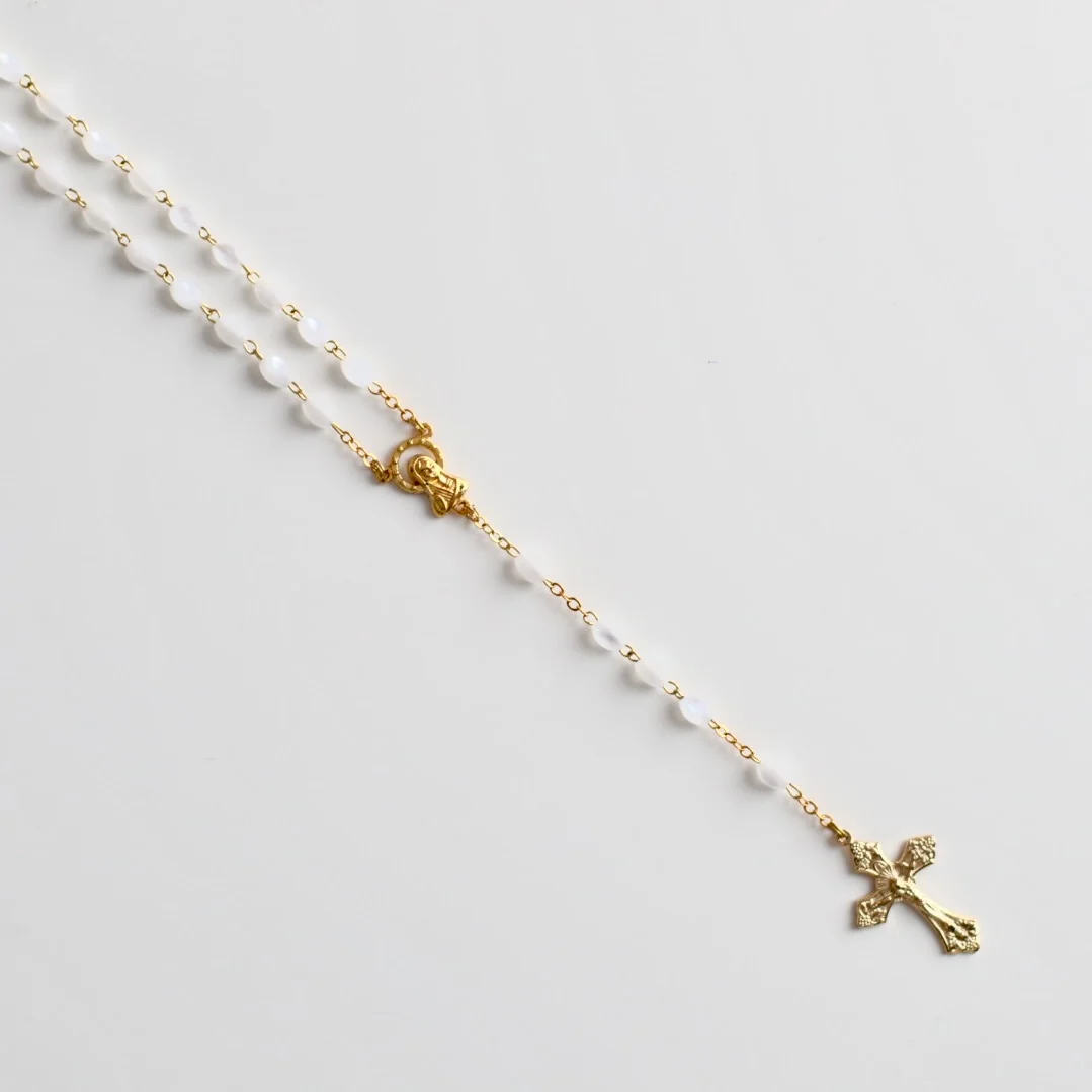 Mother of Pearl Rosary w/ Gold Hardware - Image 3