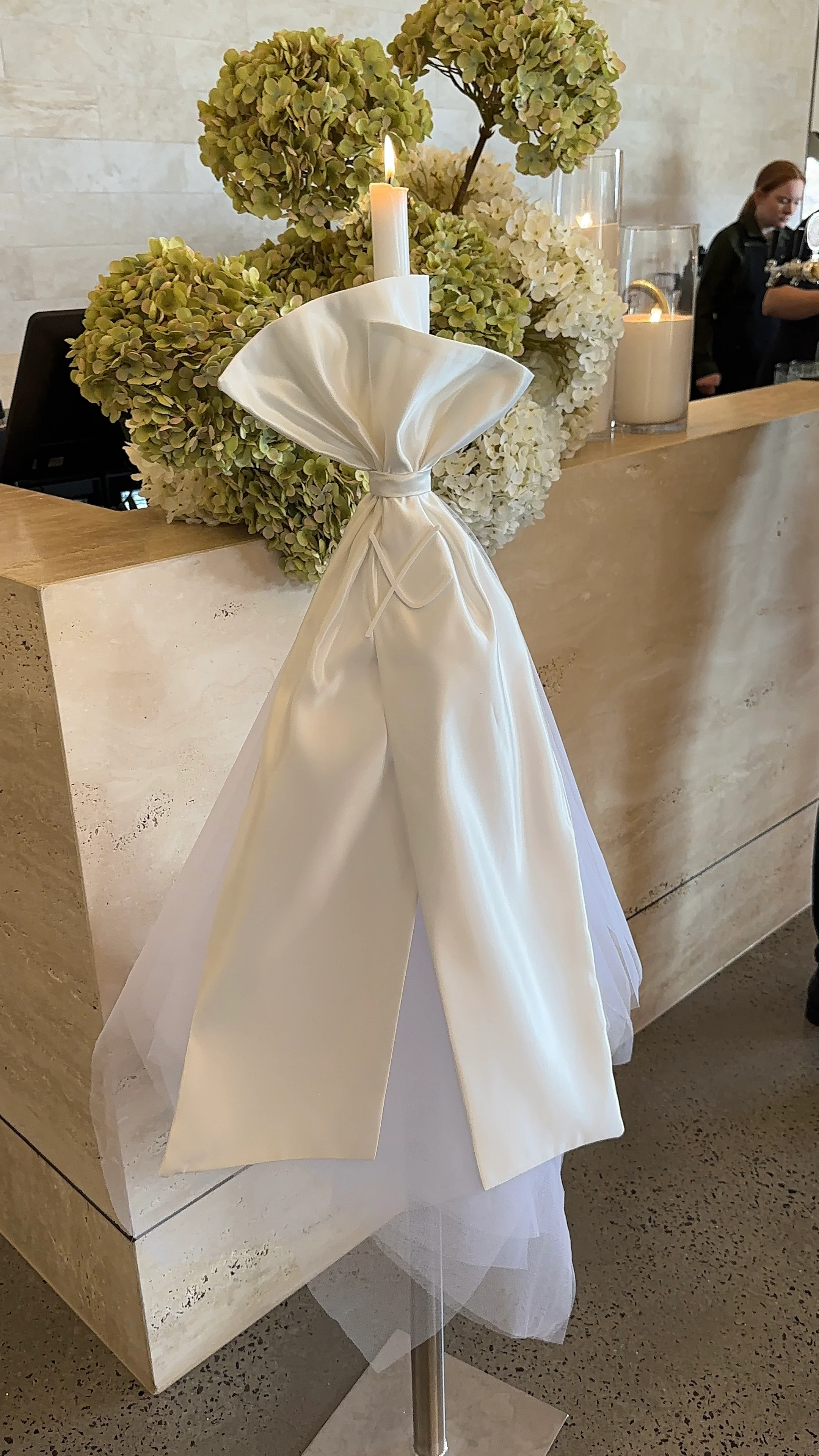 Orthodox Christening Satin Layered Candle | Lambatha